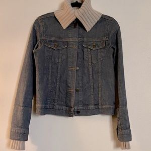 Jean Jacket w/ Sweater Collar and Cuffs